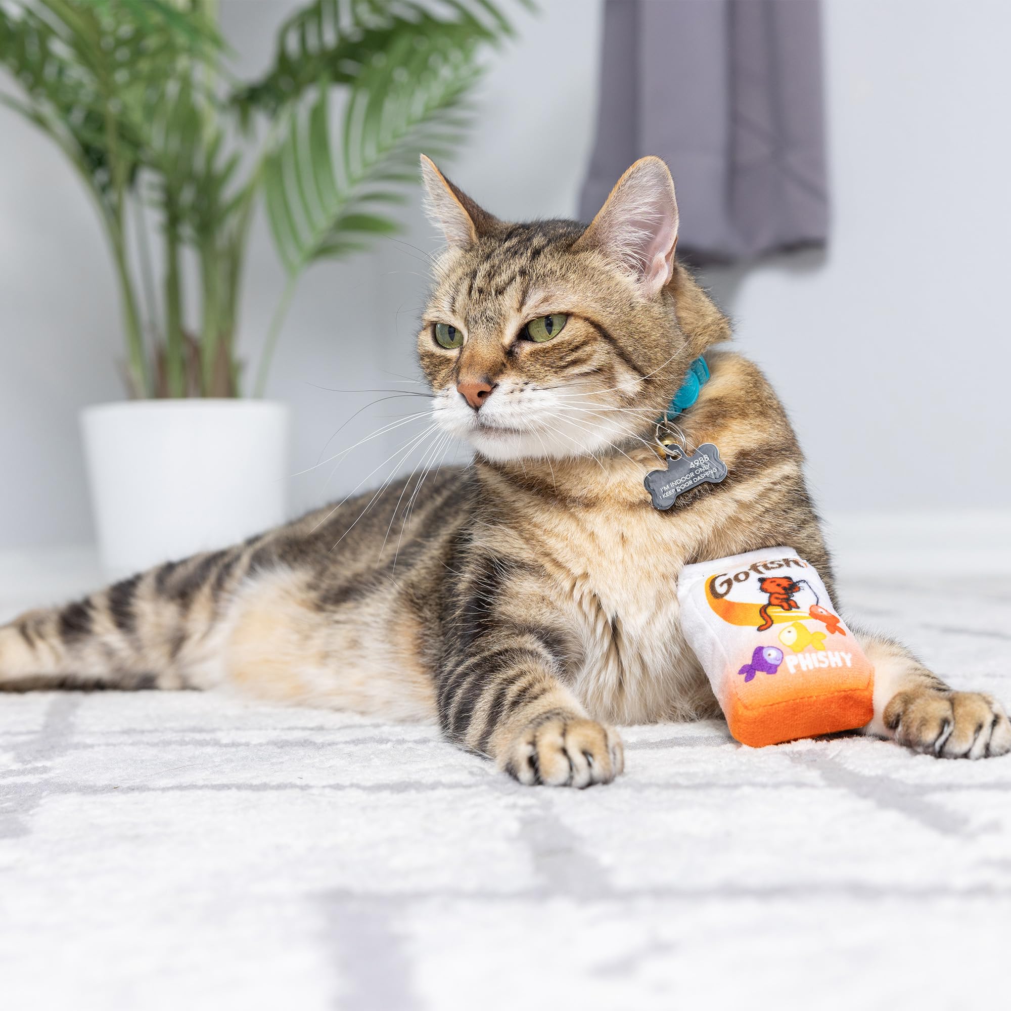 Huxley & Kent Plush Cat Toy - Go Fish Phishy - Snack Attack Strong Catnip Filled - Plush Interactive Kitten And Cat Toy With Cat